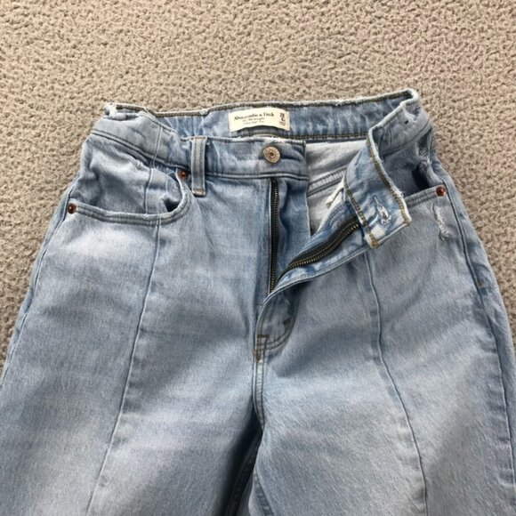 ABERCROMBIE Womens Size 28/6 XS The 90s Straight Ultra High Rise Split Hem Jeans - Picture 7 of 16